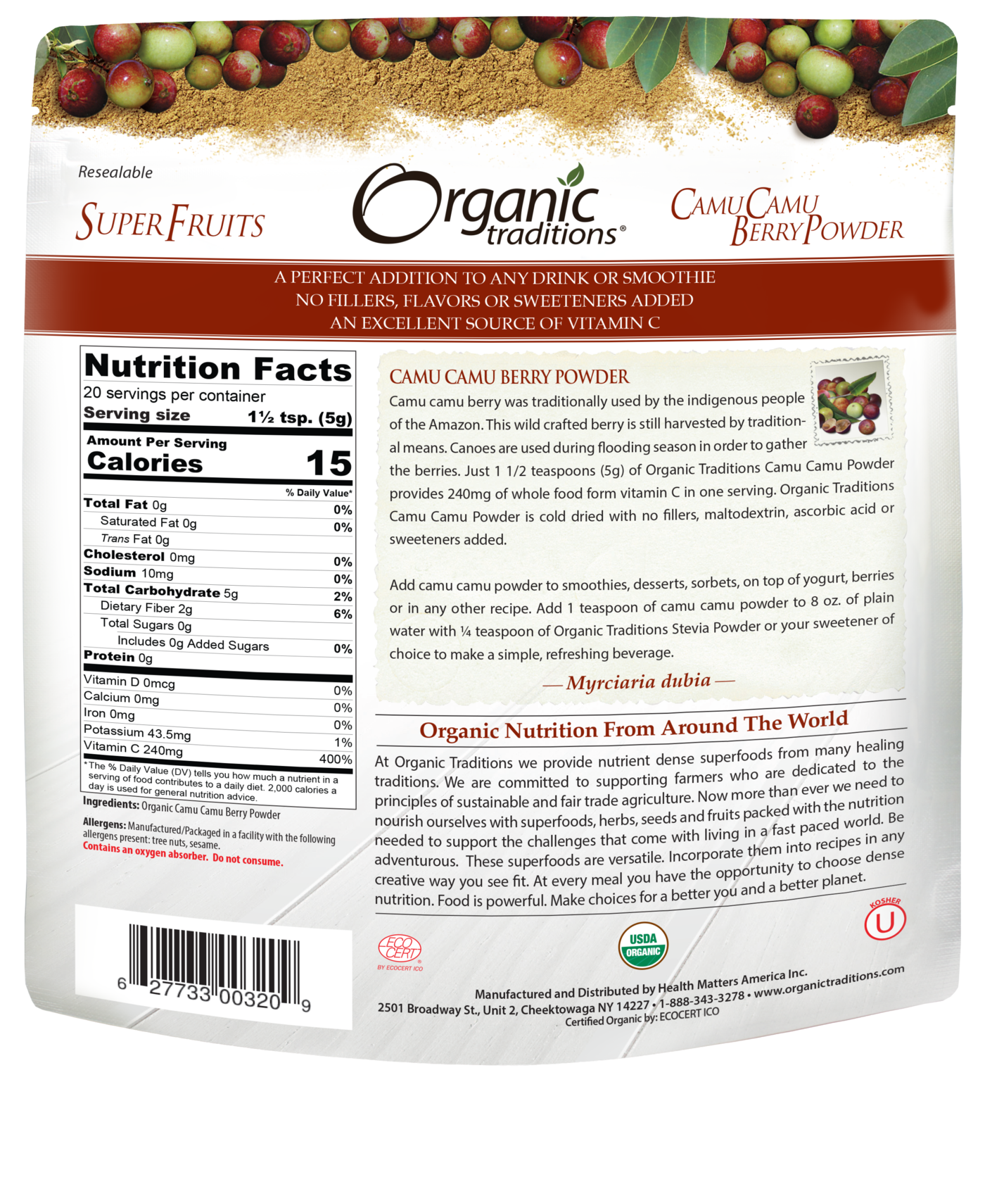 Organic Traditions Camu Camu Berry Powder (100g) - Lifestyle Markets